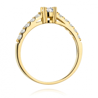 Wielokamieniowy pierścionek z Brylantami 0,60ct z żółtego/białego złota próby 585